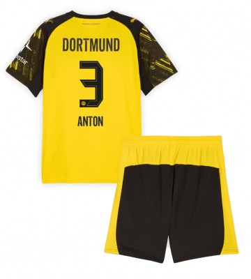Borussia Dortmund Waldemar Anton #3 Replica Home Stadium Kit for Kids 2025-26 Short Sleeve (+ pants)